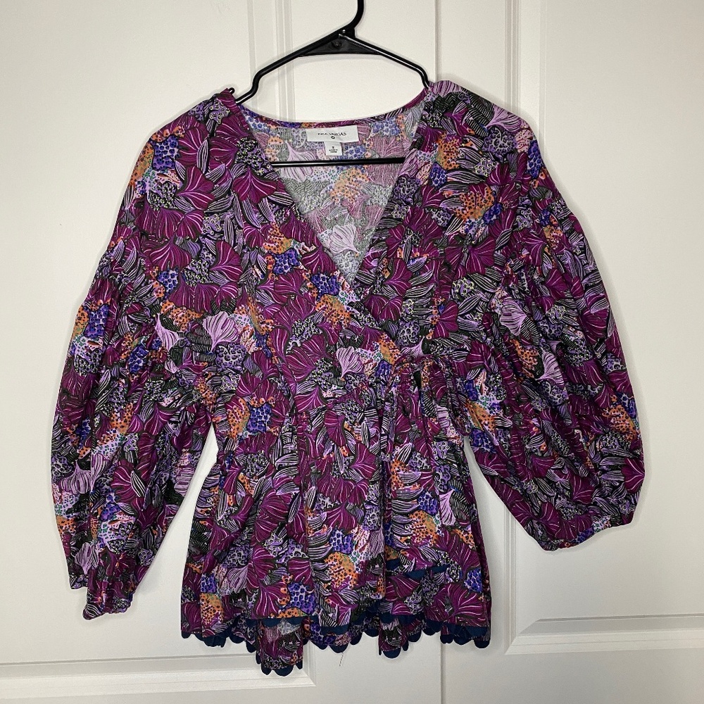 Kika Vargas x Target Coral Reef Scallop Edge Wrap Top in Purple Size S